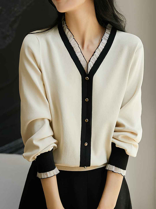 Lily Vintage Petal Collar Knitted Top