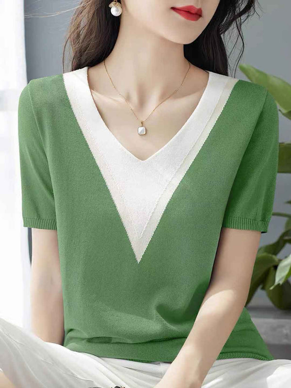 Hailey Classic V-Neck Knitted Top