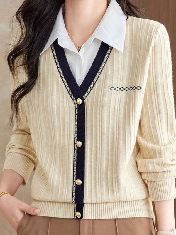 Jasmine Casual Colorblocked Mock Two-Piece Top