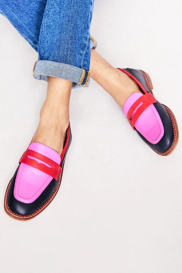 Lunessa | Black Loafers with Color Accent