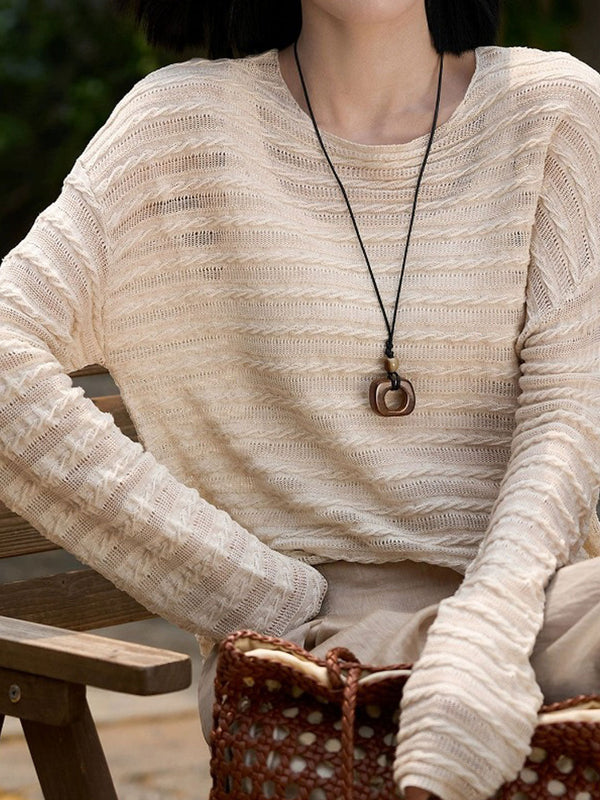 Chloe Loose Crew Neck Solid Color Knitted Top