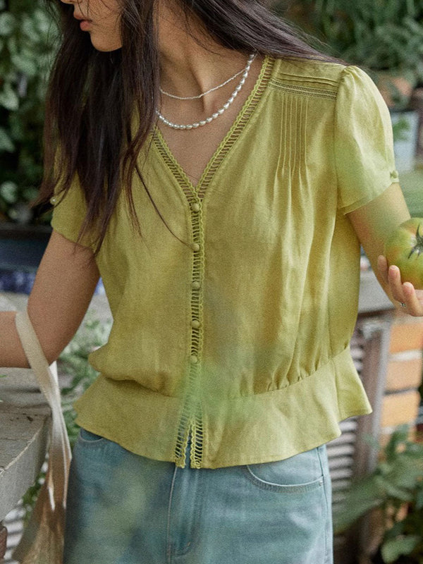 Ariana Vacation V-Neck Ruffled Top