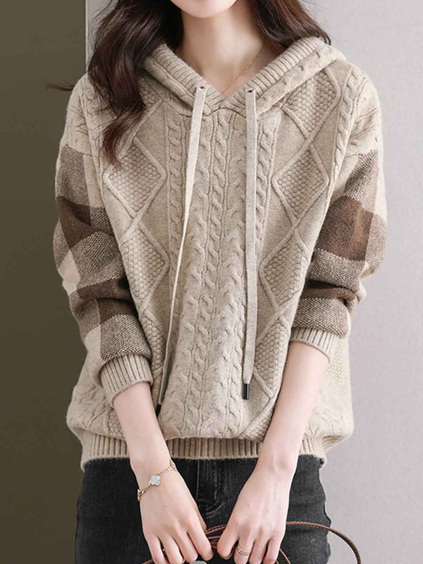 Bella Casual Hooded Knitted Sweatshirt