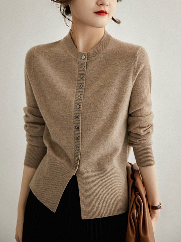 Lauren Vintage Slim Knitted Cardigan-Camel
