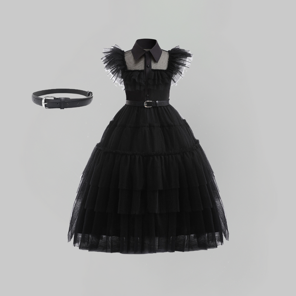 WEDNESDAY ADDAMS COSPLAY DRESS FOR GIRLS