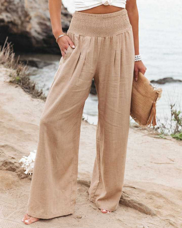 Lily Flowing Beach Pants with Wide Legs